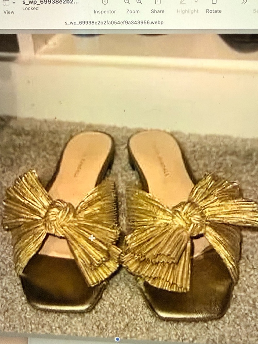 Loeffler Randall Gold Knotted Bow Slide Mules